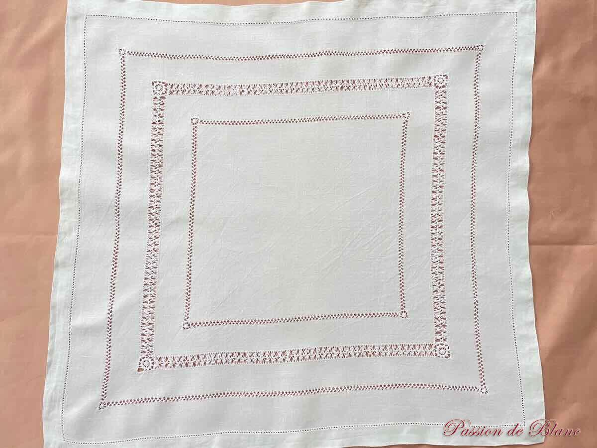 Service de table 12 couverts en lin fin avec travail de jours – Image 9