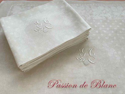 Serviettes de table lin fin écru GT