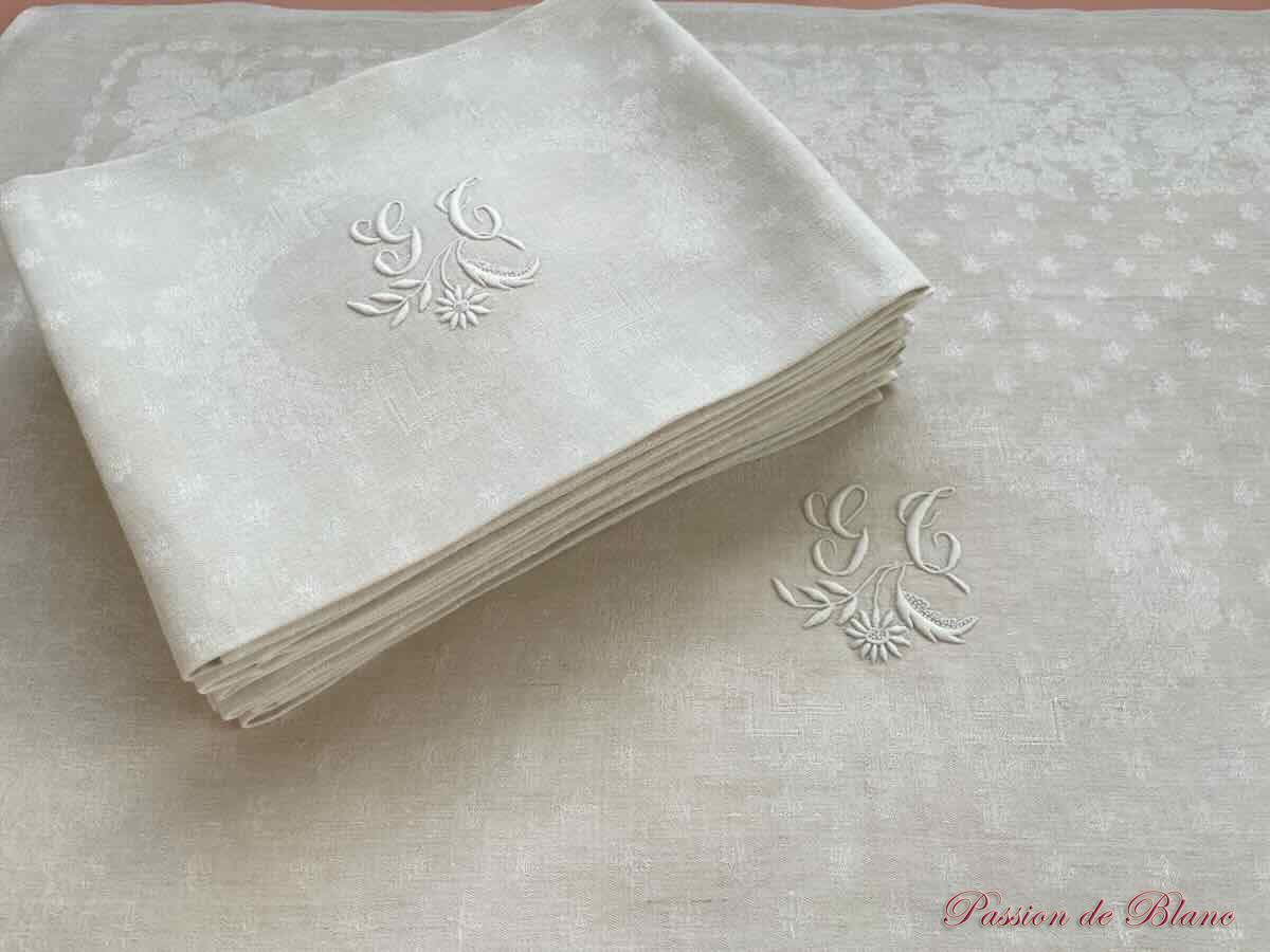 Serviettes de table lin fin écru GT