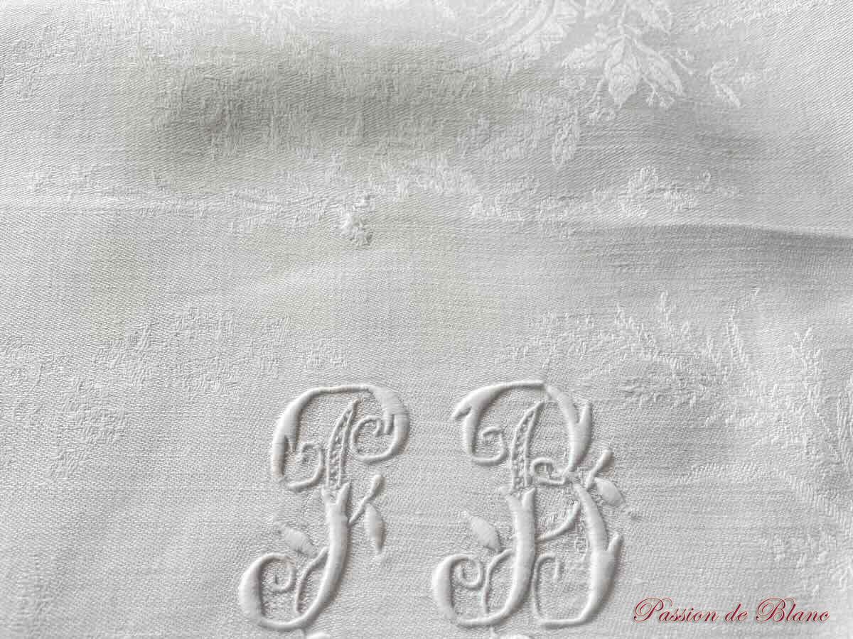 Serviettes PB damassé lin oiseaux