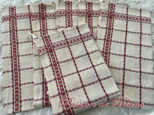 Lot six torchons frises couleurs