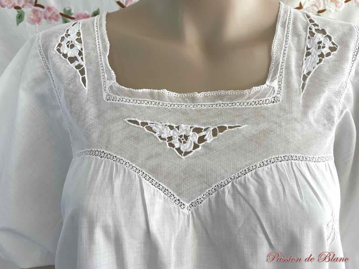 Robe hôtesse tulle broderie main