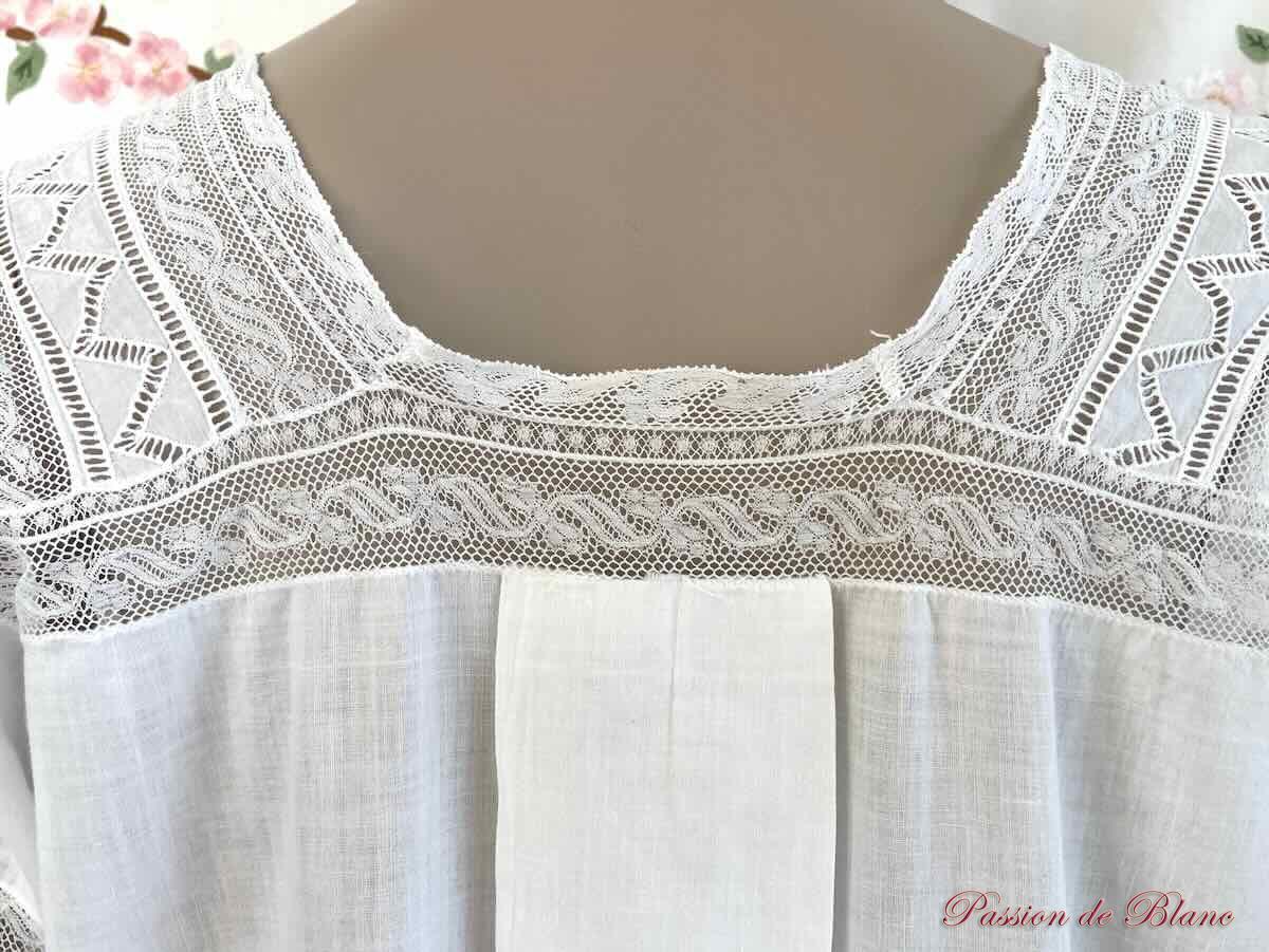 Chemise de nuit avec de fines dentelles sur mousseline de coton – Image 4