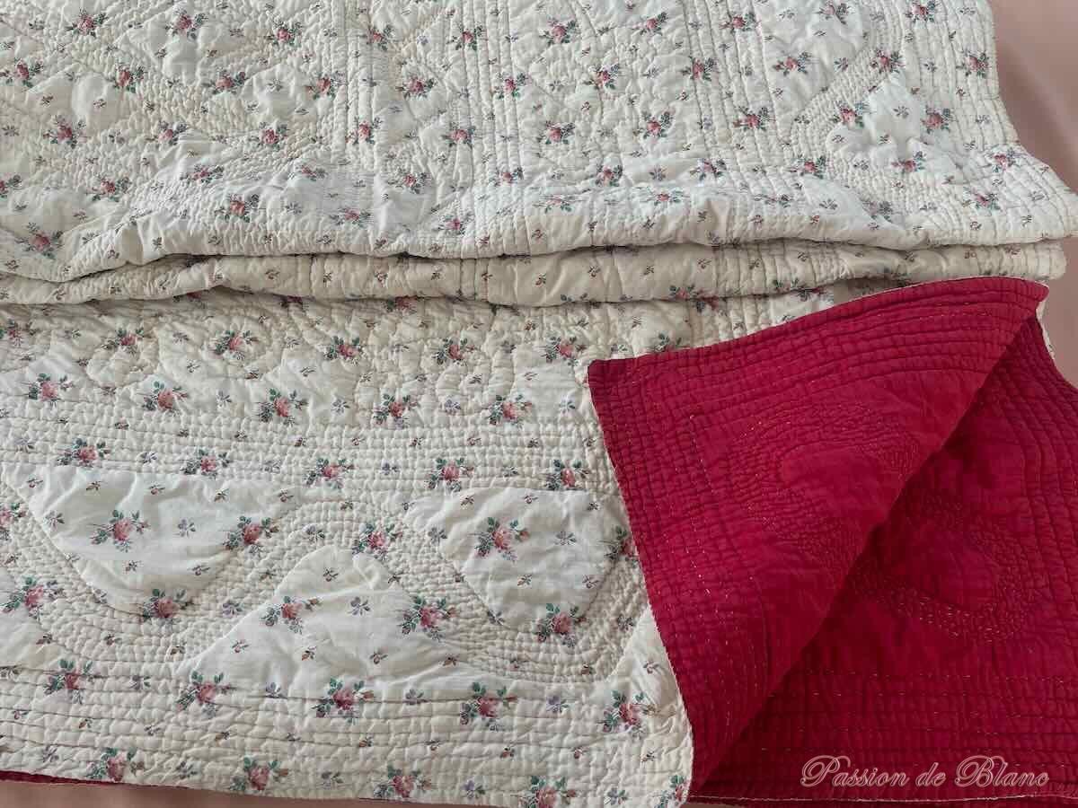 Couverture piquée main boutis