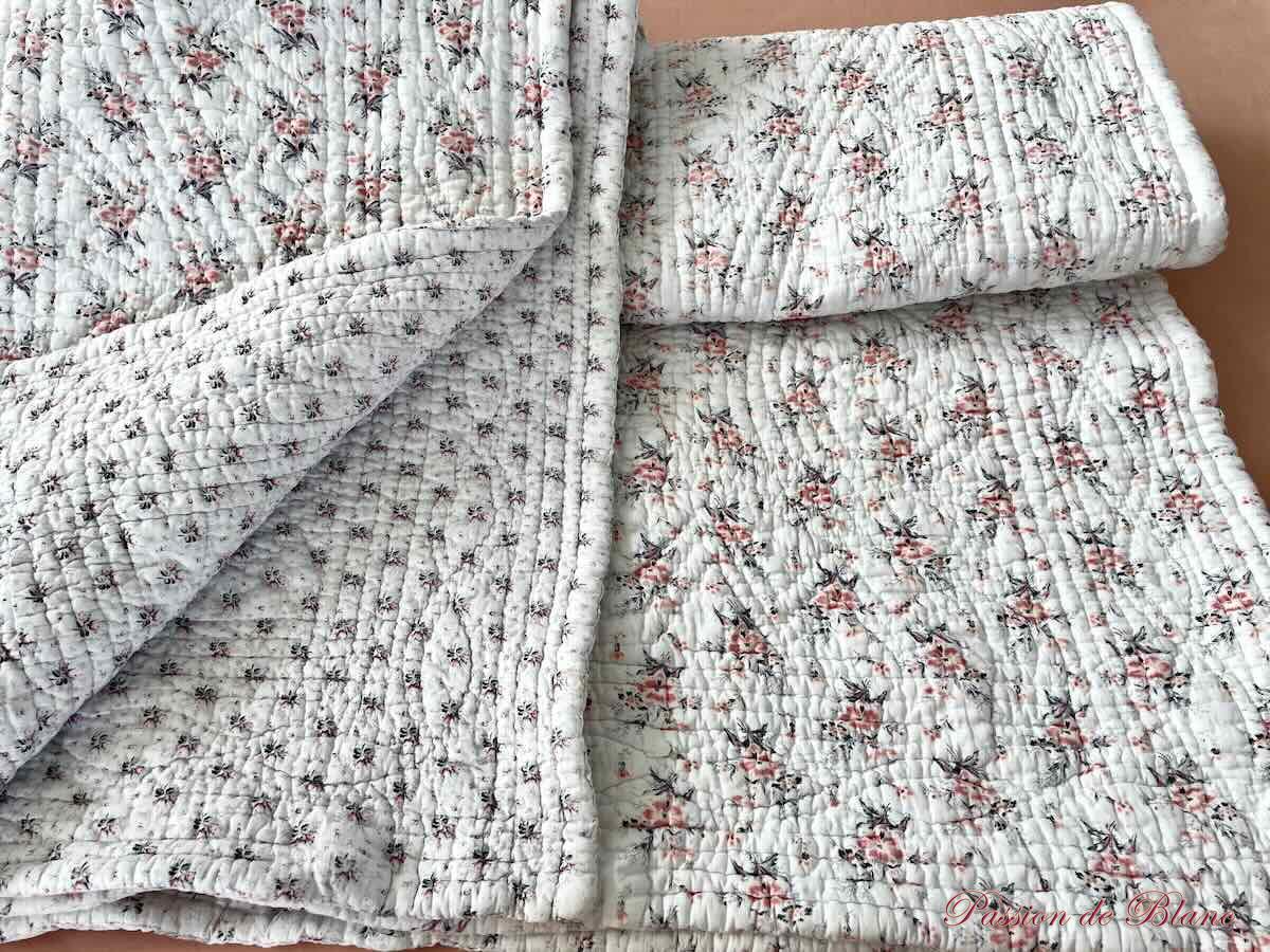 Courtepointe Piquée Provence Fin XIXe Motif Floral – Image 3