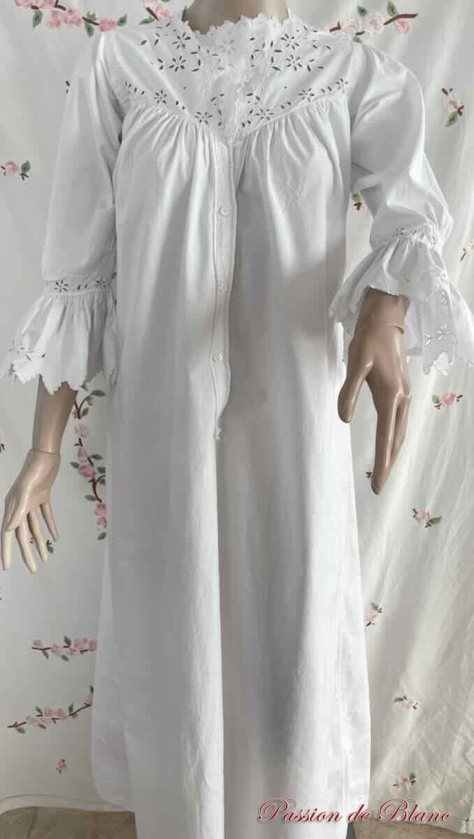 Chemise nuit broderie anglaise