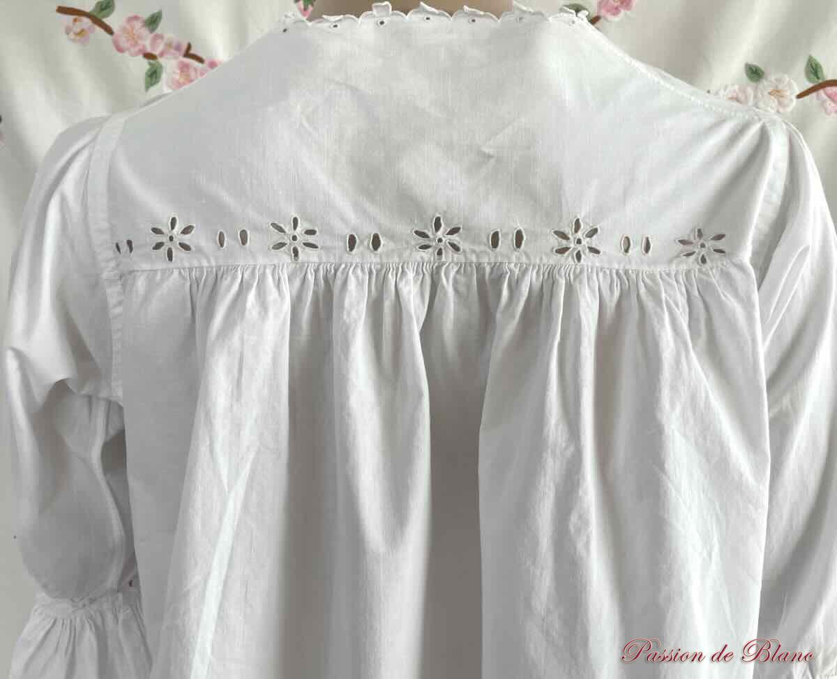 Chemise dame broderie anglaise