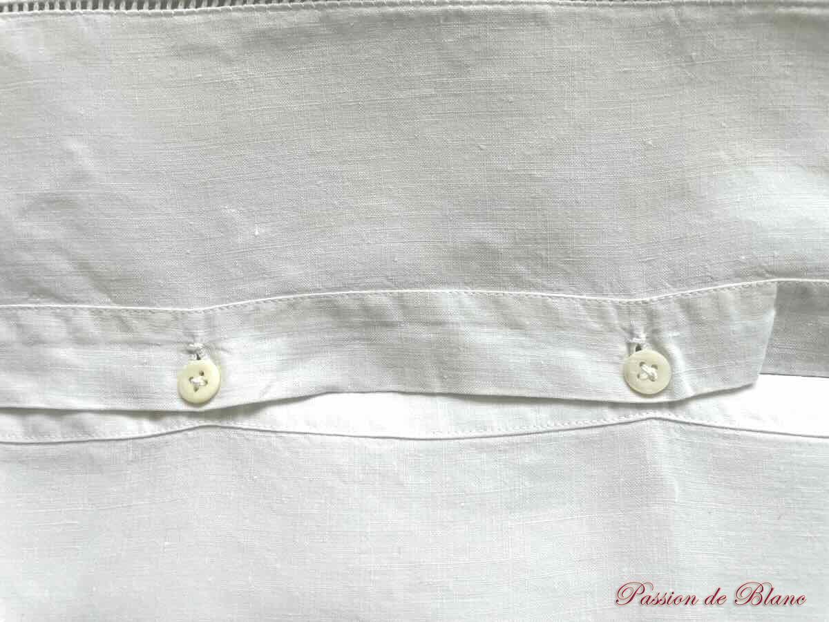 Paire de taies en lin fin avec belles broderies main et mono MM – Image 5
