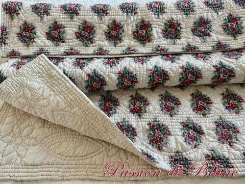Coutepointe piquée main motifs fleuris