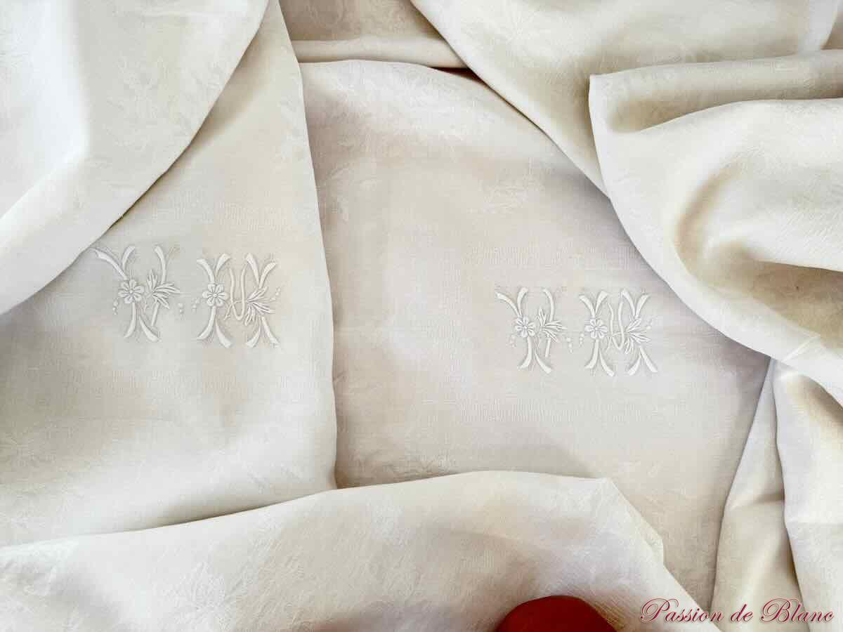 Nappe damassé lin 4 mètres VM