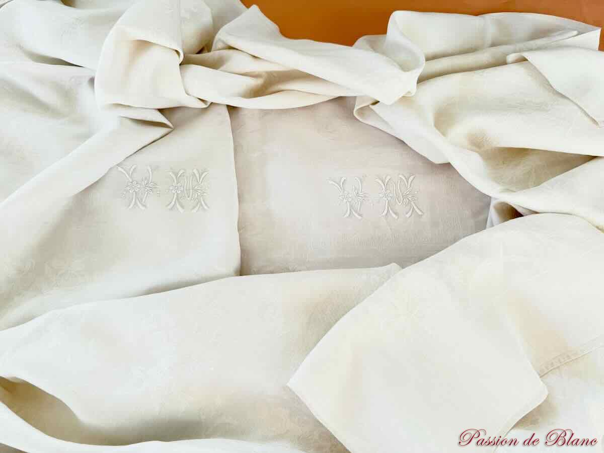 Nappe damassé lin 4 mètres VM